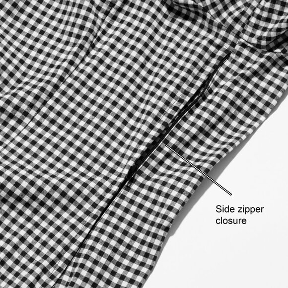 H&M Gingham Cold-Shoulder Mini Dress 🖤🤍☀️ - Picture 4 of 5